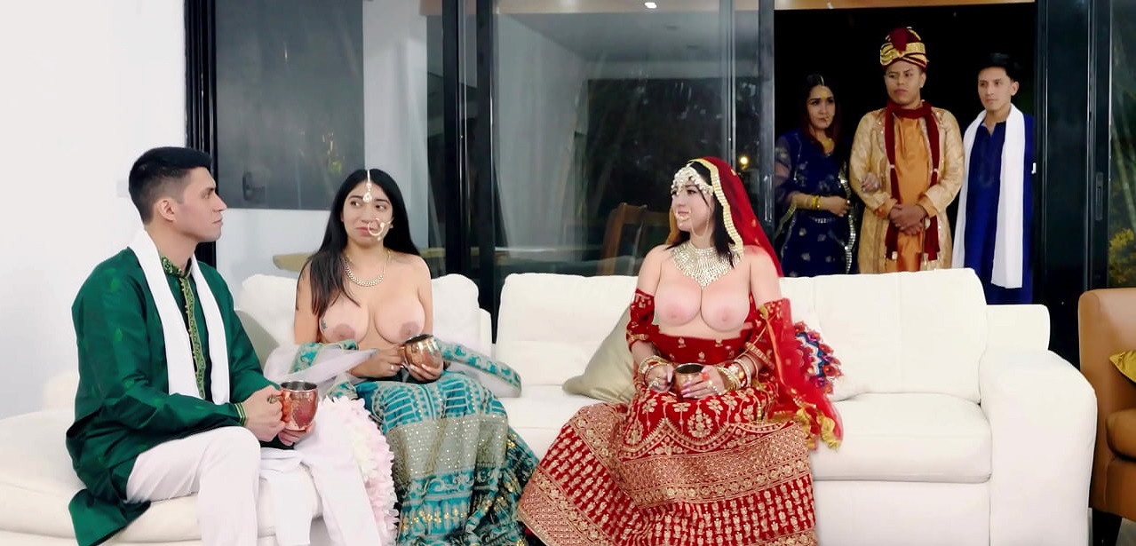 Chudai Boda hindú termina en orgia entre hermanastras y padrastros